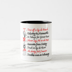 Caneca De Café Em Dois Tons COMPORTAMENTO DE TRINIDAD Cultura Trini