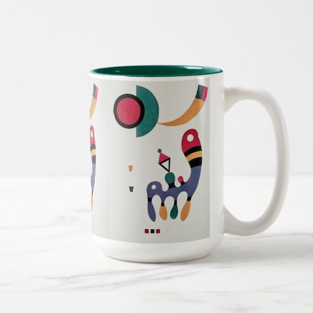 Caneca De Café Em Dois Tons Composição Abstração Biomórfica - Kandinsky (Direita)