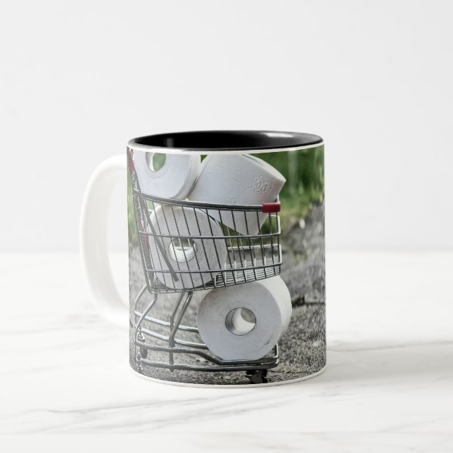 Caneca De Café Em Dois Tons Compra de papel higiênico (Frente Esquerda)