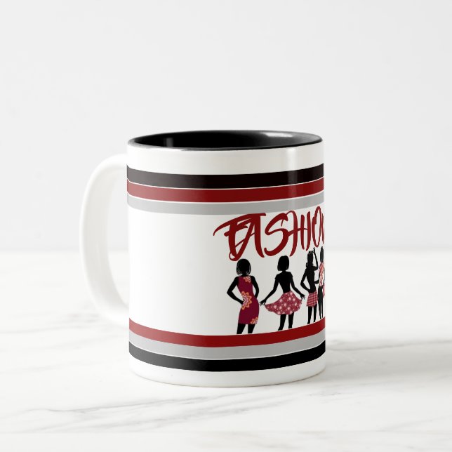CANECA DE CAFÉ EM DOIS TONS COMPRANDO COLEÇÃO DE RAINHAS (Frente Esquerda)