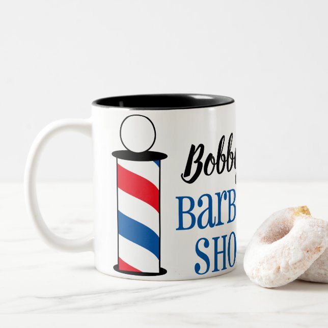 Caneca De Café Em Dois Tons Compro de Barber Personalizado (Com Donut)