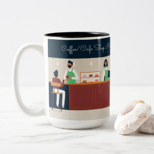 Caneca De Café Em Dois Tons Compro de Café Personalizado