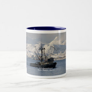 Caneca De Café Em Dois Tons Compromisso, palangreiro no porto holandês, Alask