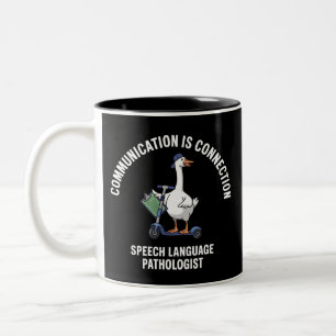 Caneca De Café Em Dois Tons Comunicação É Conexão Discurso Língua Ganso