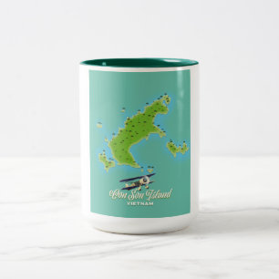 Caneca De Café Em Dois Tons Con Son Island mapa do Vietname