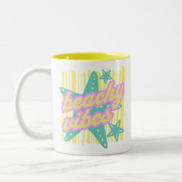 Caneca De Café Em Dois Tons Conchas de praia caprichosas