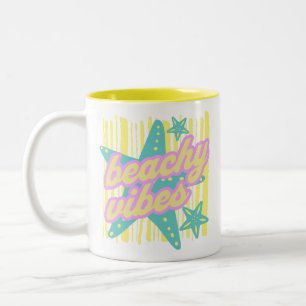 Caneca De Café Em Dois Tons Conchas de praia caprichosas