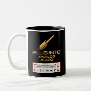 Caneca De Café Em Dois Tons Conecte-se aos Audiófilos de Áudio Analógico