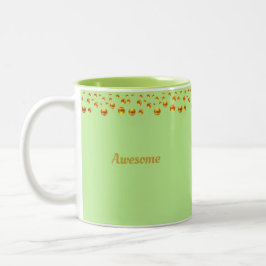 Caneca De Café Em Dois Tons Confete Dourado & Texto Personalizado em Verde Lim