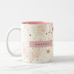 Caneca De Café Em Dois Tons Confetes Personalizados em Pastel no Estilo Pontin