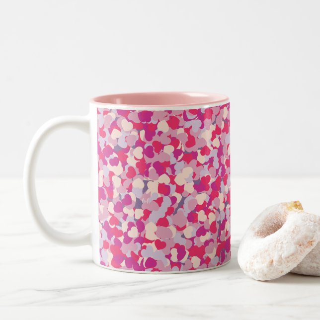 Caneca De Café Em Dois Tons Confetti2 Cardíaco Multicolorido (Com Donut)