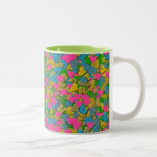 Caneca De Café Em Dois Tons Confetti Hearts Coffee Mug
