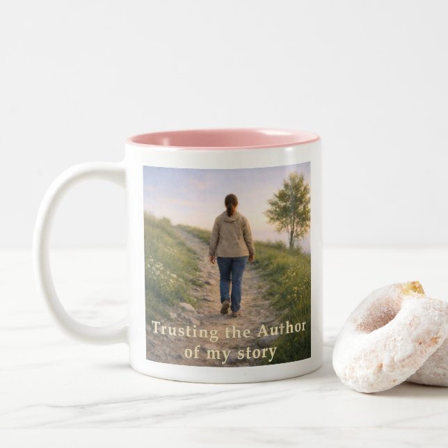 Caneca De Café Em Dois Tons Confiando no Autor (Com Donut)