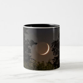 Caneca De Café Em Dois Tons Configuração da Lua Crescente