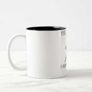 Caneca De Café Em Dois Tons Confissão Obcecada de Hóquei - Sim, tenho um probl