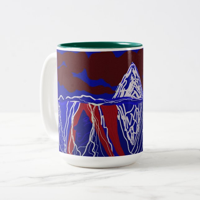 Caneca De Café Em Dois Tons Congelados em Sequência (Frente Esquerda)