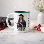 Caneca De Café Em Dois Tons Congrats Graduate Modern Simple Custom Photo<br><div class="desc">This simple and classic design is composed of serif typography and add a custom photo</div>