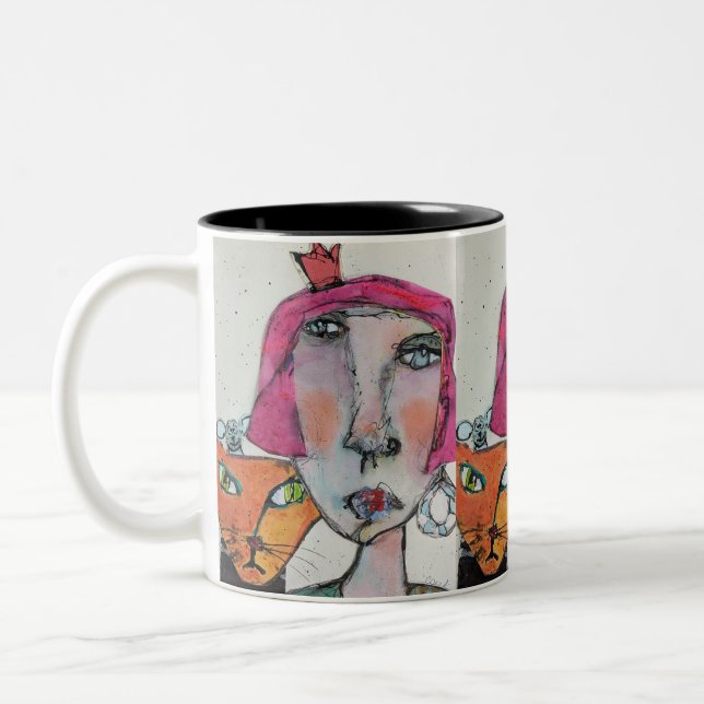 Caneca De Café Em Dois Tons Conheça Tom e Jerry 11oz Mug (Esquerda)