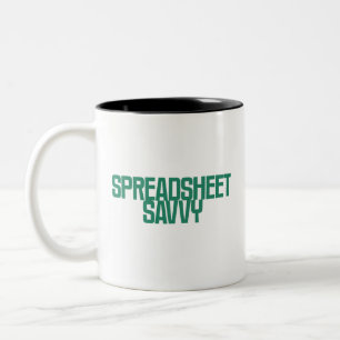 Caneca De Café Em Dois Tons Conhecimento em Planilhas Design de Especialista