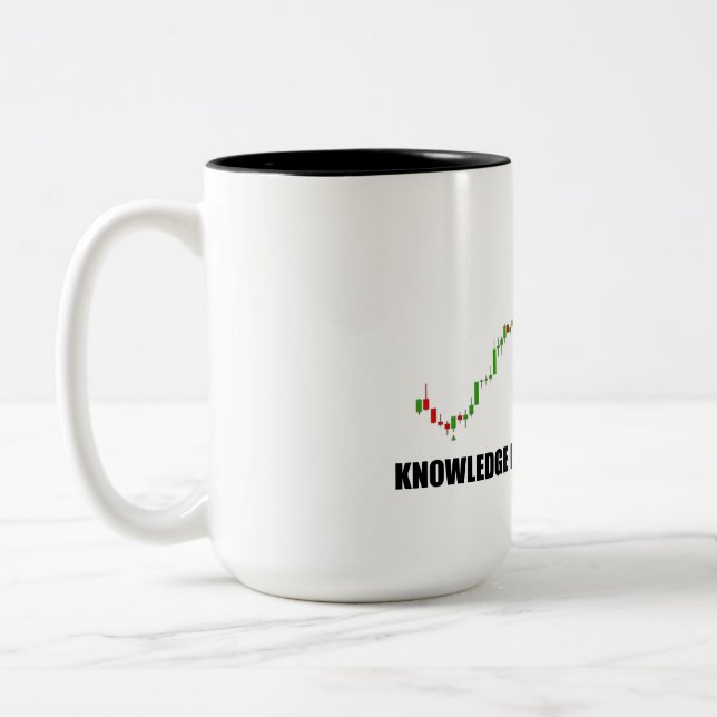Caneca De Café Em Dois Tons Conhecimento Forex É Lucro Mug (Esquerda)