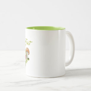 Caneca De Café Em Dois Tons Conjunto de aquarelas da floresta de fairytale