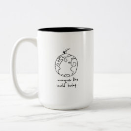 Caneca De Café Em Dois Tons Conquistar o Mundo