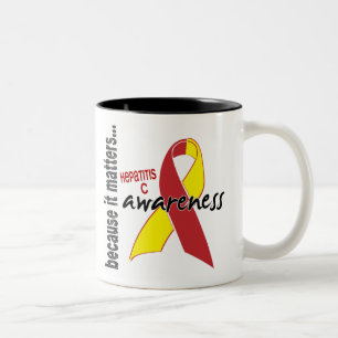 Caneca De Café Em Dois Tons Consciência da hepatite C