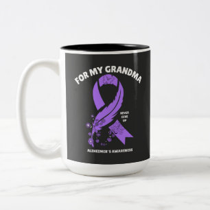 Caneca De Café Em Dois Tons Conscientização sobre Alzheimer - Para a Minha Avó