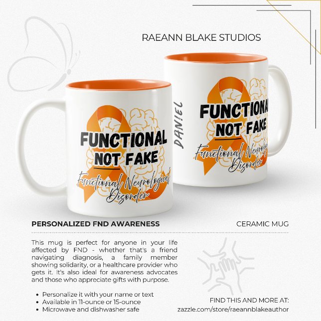 Caneca De Café Em Dois Tons Conscientização sobre FND Funcional Não Falso Pers (Criador carregado)