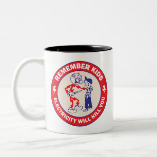 Caneca De Café Em Dois Tons Conscientização sobre Segurança das Crianças, Elet