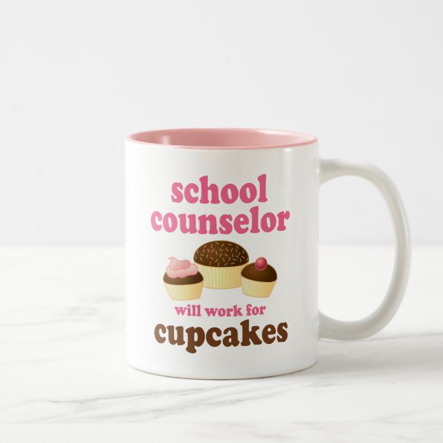 Caneca De Café Em Dois Tons Conselheiro engraçado da escola (Direita)