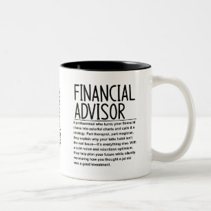 Caneca De Café Em Dois Tons Conselheiro financeiro