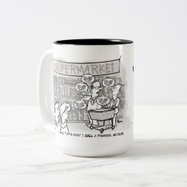 Caneca De Café Em Dois Tons Conselheiro financeiro modelo