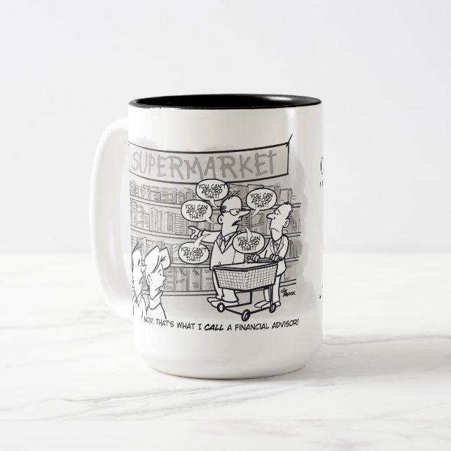 Caneca De Café Em Dois Tons Conselheiro financeiro modelo (Frente Esquerda)