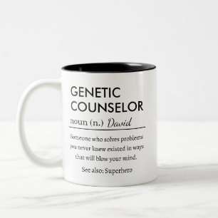 Caneca De Café Em Dois Tons Conselheiro Genético Personalizado