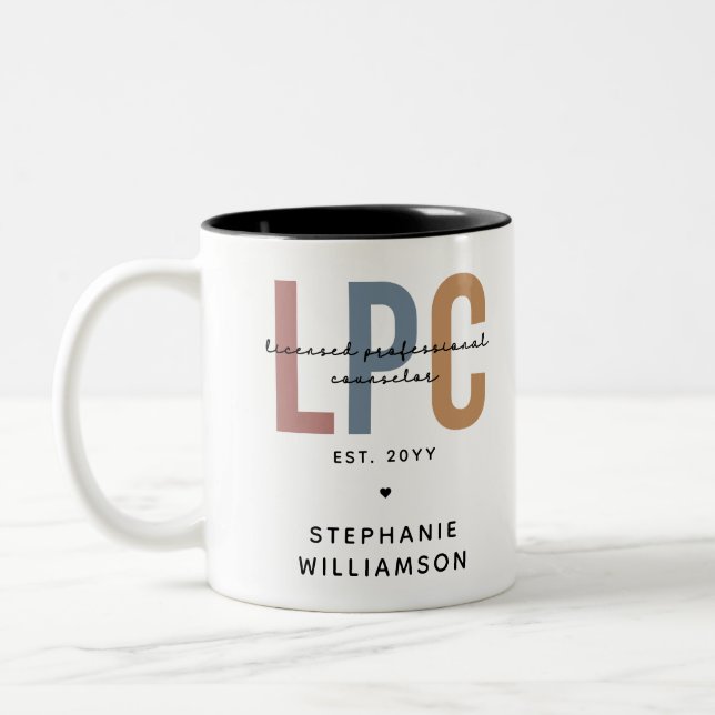 Caneca De Café Em Dois Tons Conselheiro profissional licenciado para LPC perso (Esquerda)