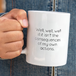 Caneca De Café Em Dois Tons Consequências Engraçadas Tipografia de Trendy Cola