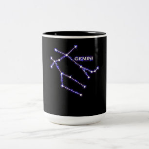 Caneca De Café Em Dois Tons Constelação Astronômica - Astrologia Zodiac Gem