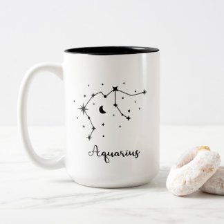 Caneca De Café Em Dois Tons Constelação de Aquarius