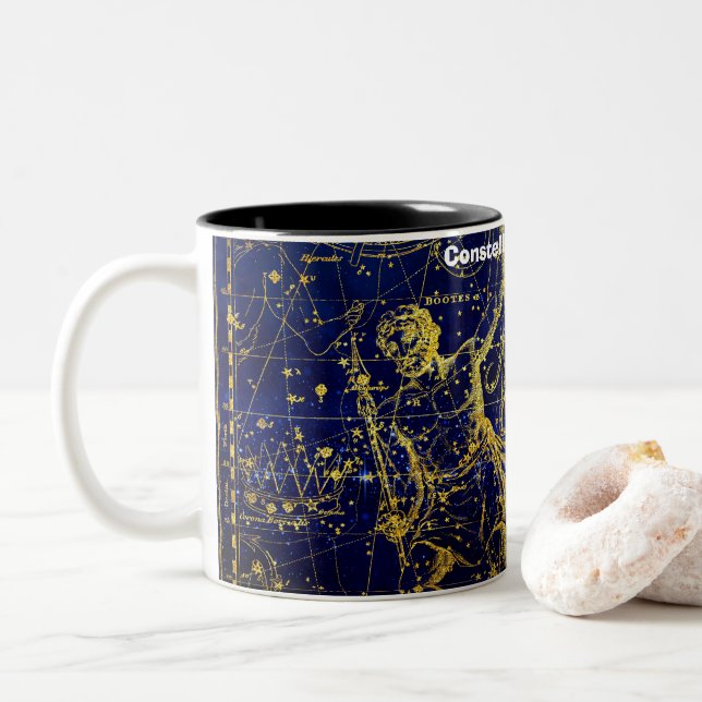 Caneca De Café Em Dois Tons Constelação de Bootes (Com Donut)