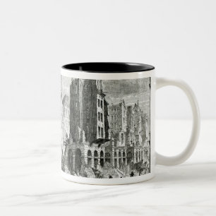 Caneca De Café Em Dois Tons Construção do bulevar de Sebastopol