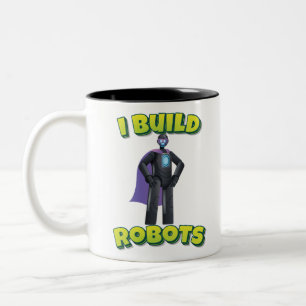 Caneca De Café Em Dois Tons Construí um super-herói robô robô