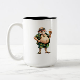 Caneca De Café Em Dois Tons Construído em Camiseta de Cartoon Vintage Engraçad