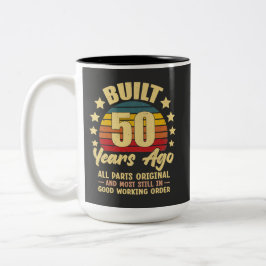 Caneca De Café Em Dois Tons Construído há 50 anos Todas as Peças Originais 50º