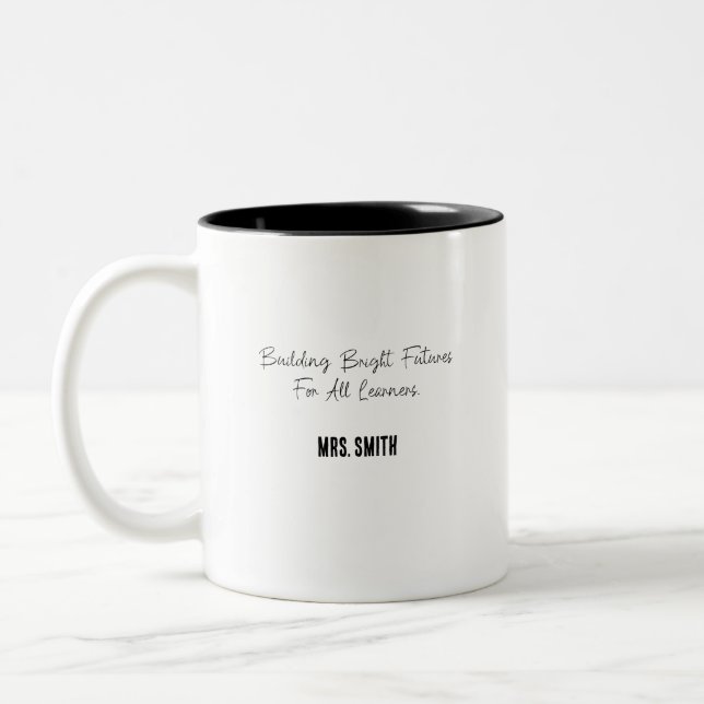 Caneca De Café Em Dois Tons Construindo Futuros Brilhantes Para Todos os Educa (Esquerda)
