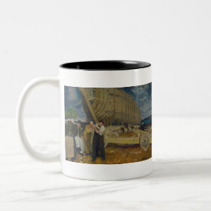 Caneca De Café Em Dois Tons Construtores de navios - A Corda - George Bellows