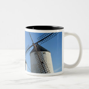 Caneca De Café Em Dois Tons Consuegra, La Mancha, Espanha, moinhos de vento 2