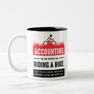 Caneca De Café Em Dois Tons Contabilidade é fácil, presente para surpreenden