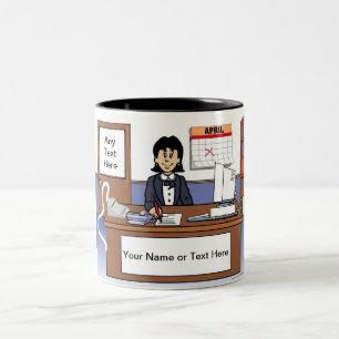 Caneca De Café Em Dois Tons Contabilista, Contabilista - Cartoon feminino