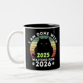 Caneca De Café Em Dois Tons Contagem de Gatos Grumpy